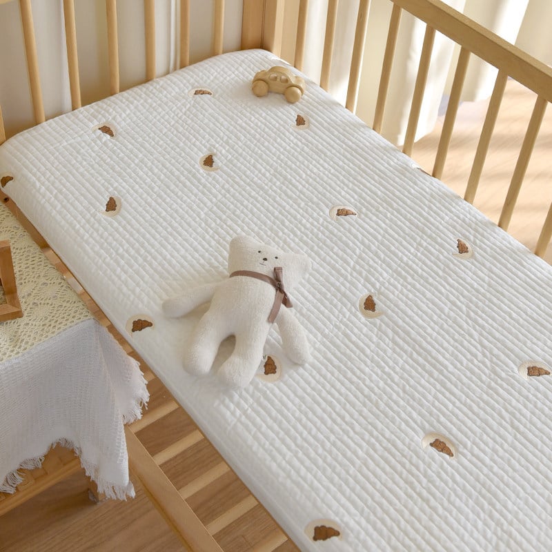 Set de lenjerie pentru copii din bumbac 100%: cearșaf cu elastic și protecție pentru saltea, design patchwork, pentru toate anotimpurile