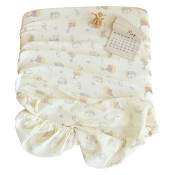 Set de pat pentru nou-născuți din bumbac 100% muselină – husă de saltea și cearșafuri pentru toate anotimpurile, design patchwork