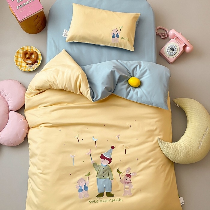 Set de dormitor pentru copii cu dinozaur desen animat, 100% bumbac australian, clasă A, set de 6 piese