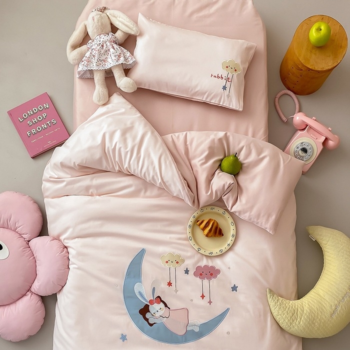 Set de dormitor pentru copii cu dinozaur desen animat, 100% bumbac australian, clasă A, set de 6 piese