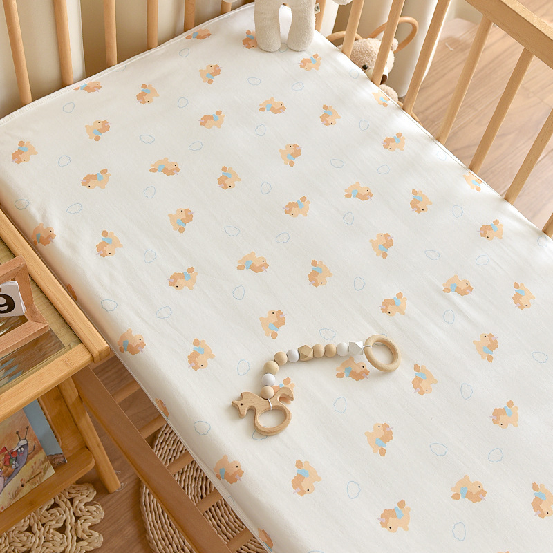 Cearșaf de pat pentru bebeluși, bumbac 100%, gros, patchwork, dimensiuni 1,2 × 1,5 m
