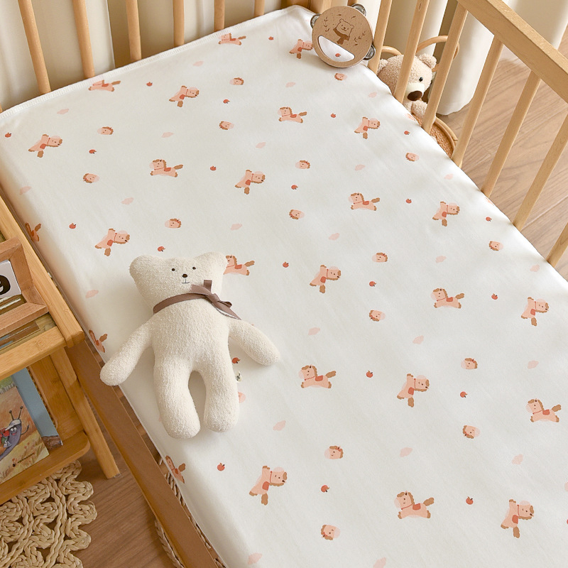 Cearșaf de pat pentru bebeluși, bumbac 100%, gros, patchwork, dimensiuni 1,2 × 1,5 m