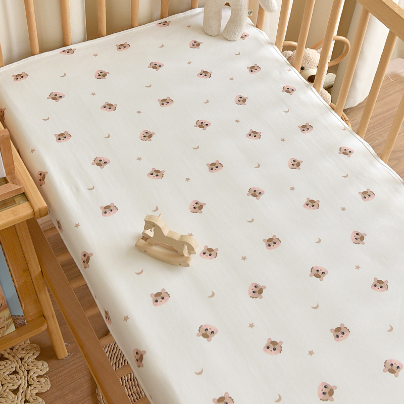 Cearșaf de pat pentru bebeluși, bumbac 100%, gros, patchwork, dimensiuni 1,2 × 1,5 m