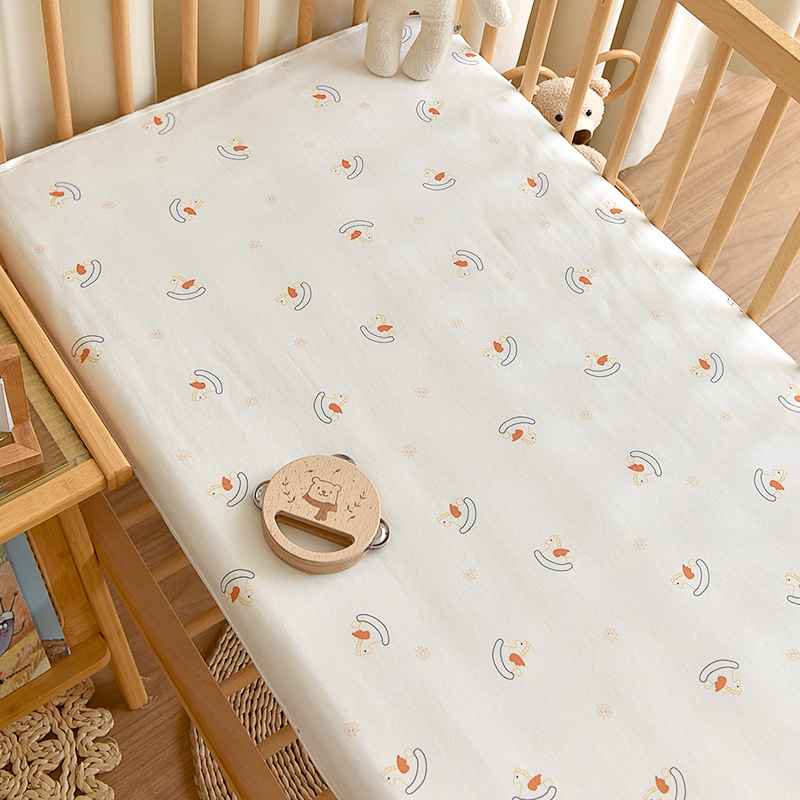 Cearșaf de pat pentru bebeluși, bumbac 100%, gros, patchwork, dimensiuni 1,2 × 1,5 m