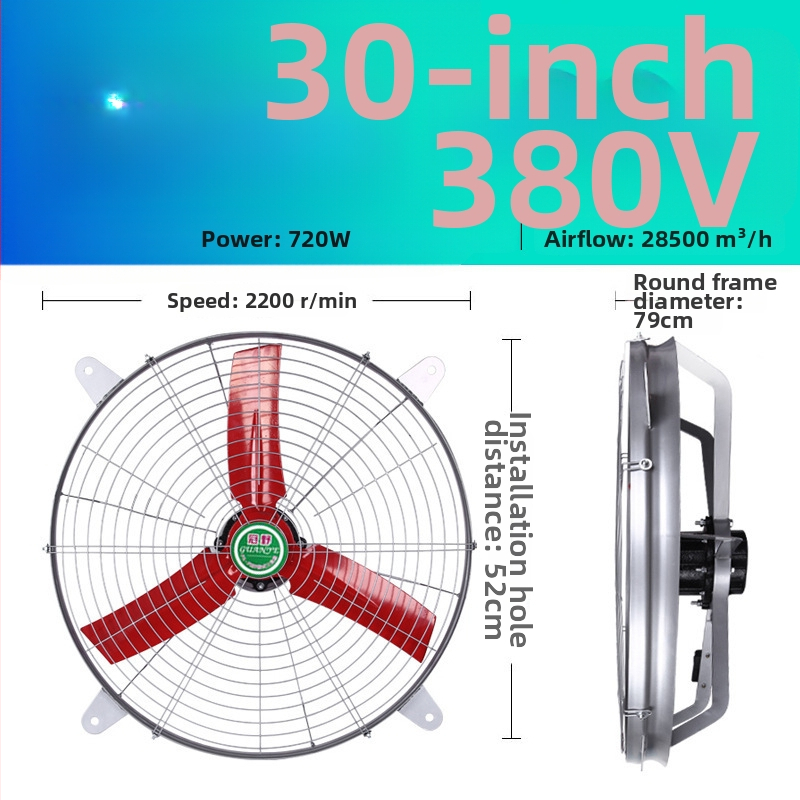 Priemyselný výfukový ventilátor s vysokým výkonom, tichý, pre kuchynskú ventiláciu s vysokou rýchlosťou