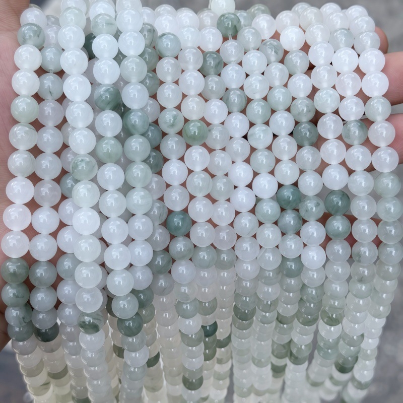 Zeleni nefrit perle, kružnog oblika, 8 mm, za DIY narukvicu — perle za izradu nakita