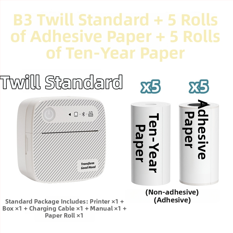 B3 termálna tlačiareň na štítky v štýle twill, tlač bez atramentu, vlastné logo