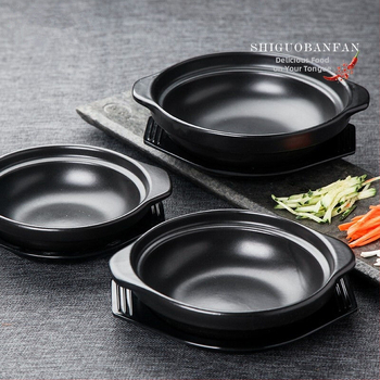 Malý keramický hlboký hrniec, vysoko teplotne odolný, vhodný na dusené kuracie, bibimbap a ryžové rezance