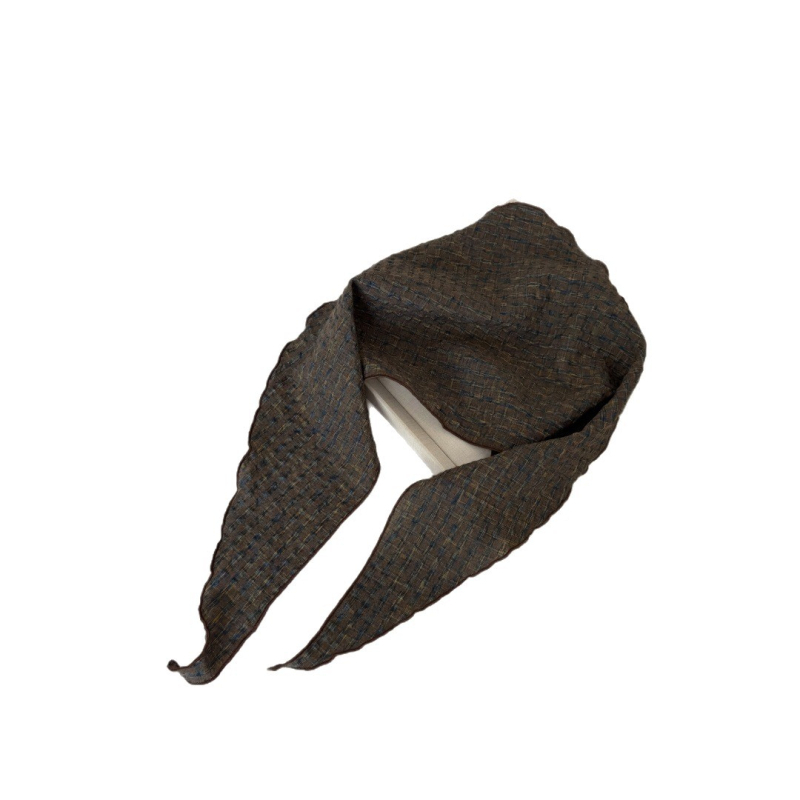 Plavi plosnati šal od lana i pamuka, kariranog uzorka, vintage stil, unisex