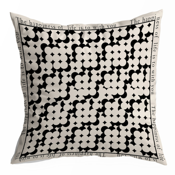 Čierno-biela americká retro geometrická obliečka na vankúš do domu, sedačky, auta a kancelárie