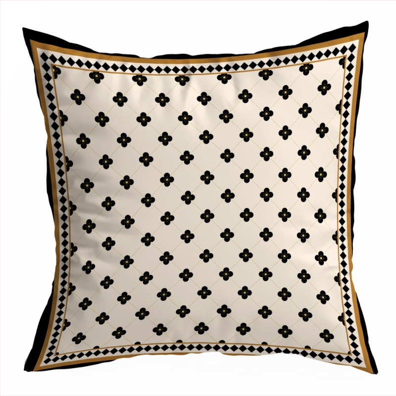 Čierno-biela americká retro geometrická obliečka na vankúš do domu, sedačky, auta a kancelárie