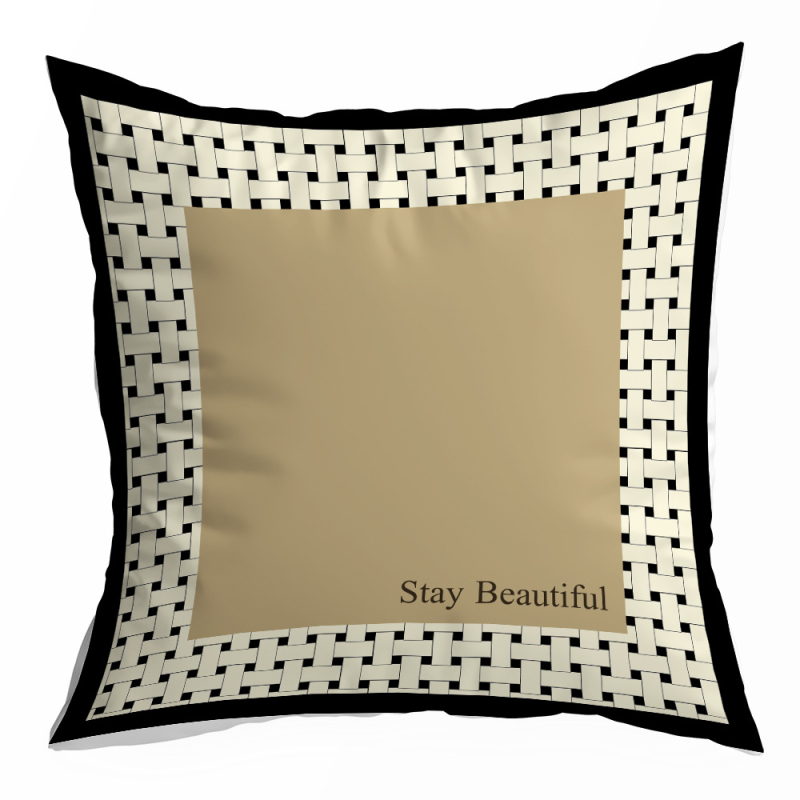 Čierno-biela americká retro geometrická obliečka na vankúš do domu, sedačky, auta a kancelárie