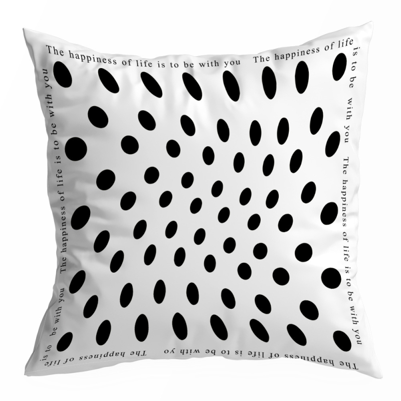 Čierno-biela americká retro geometrická obliečka na vankúš do domu, sedačky, auta a kancelárie