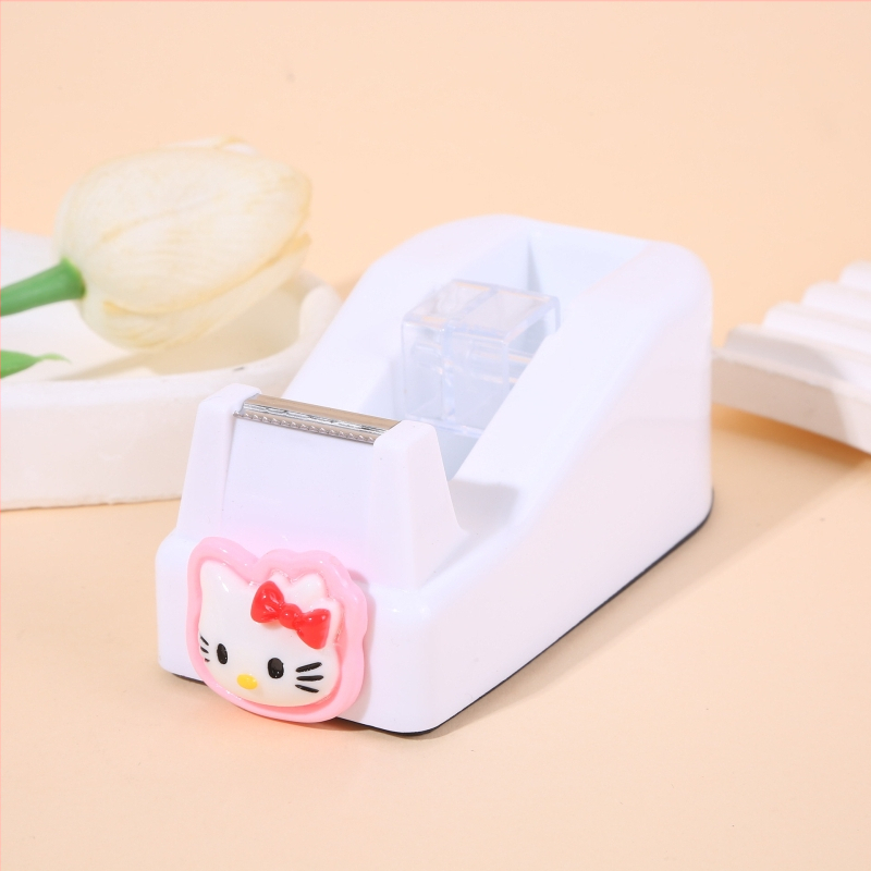 Stolný rezací stroj na pásky Sanrio, s protišmykovým základom, priehľadný dispenzer na pásku