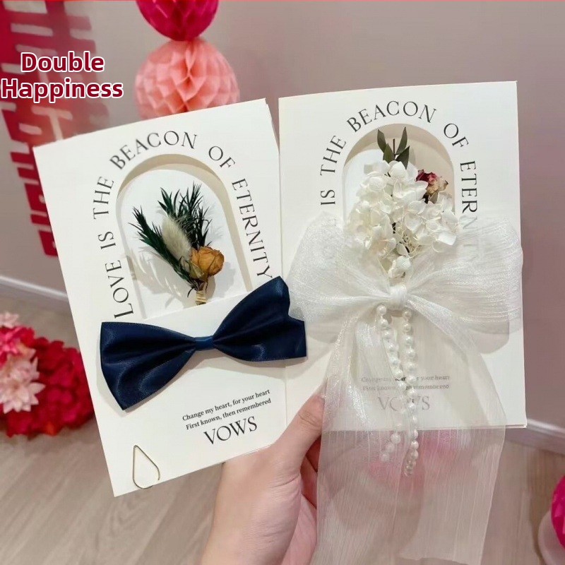 Svadobná kartička sľubu v lesnom štýle — reč nevesty a ženícha