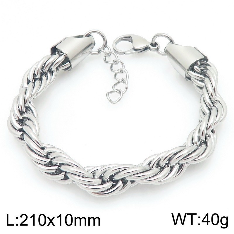 Muški set ogrlice i narukvice s twist lancem od nehrđajućeg čelika, 10 mm, pozlaćen, moderan stil