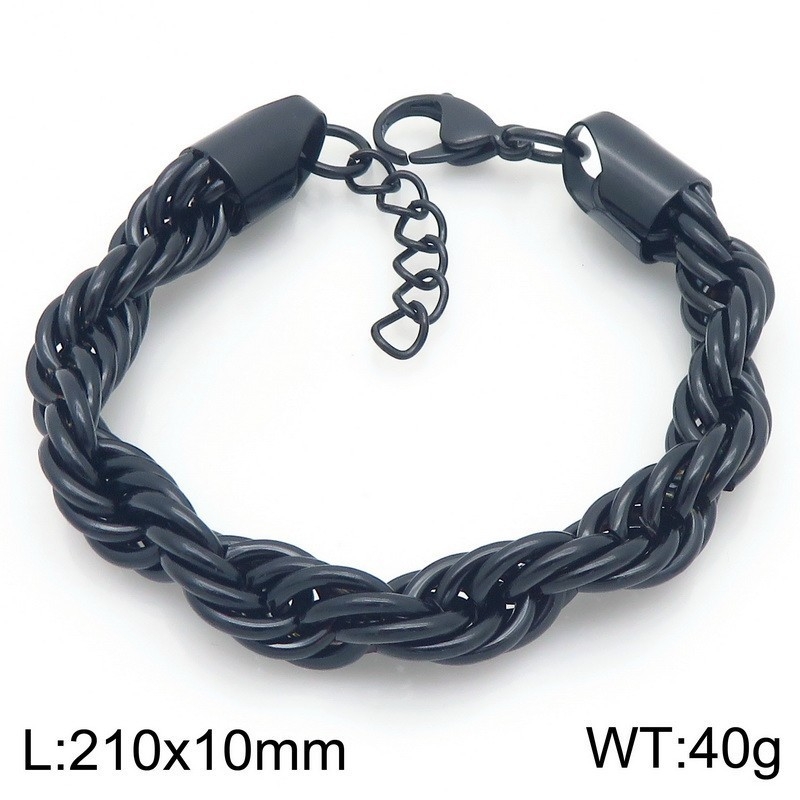 Muški set ogrlice i narukvice s twist lancem od nehrđajućeg čelika, 10 mm, pozlaćen, moderan stil