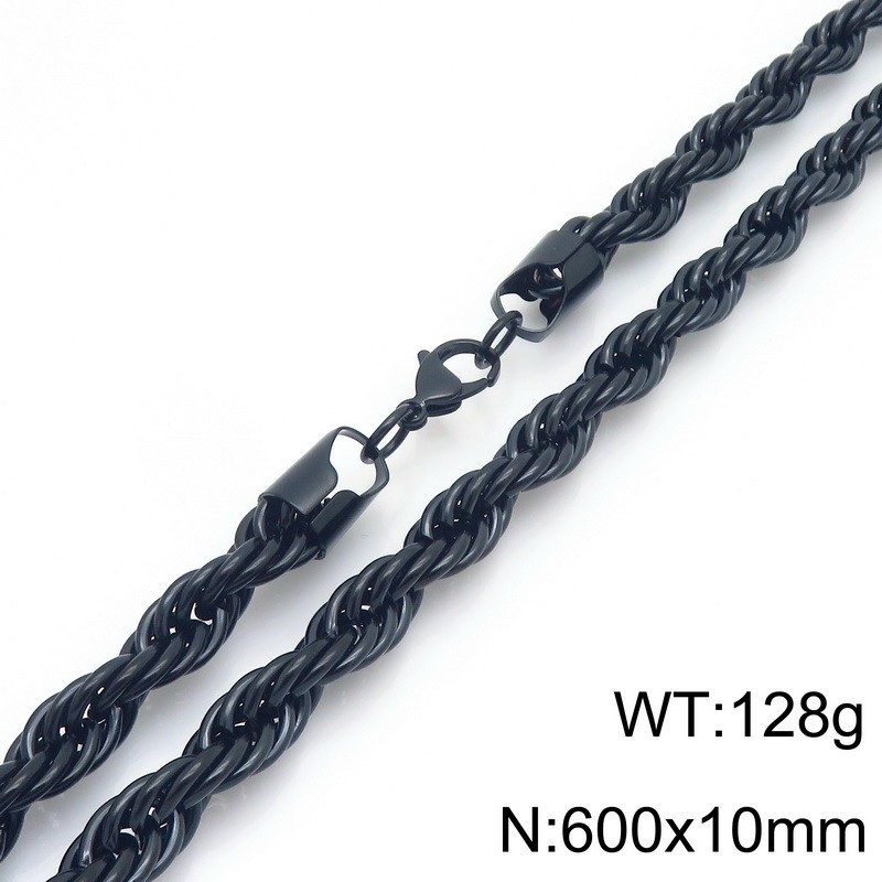 Muški set ogrlice i narukvice s twist lancem od nehrđajućeg čelika, 10 mm, pozlaćen, moderan stil