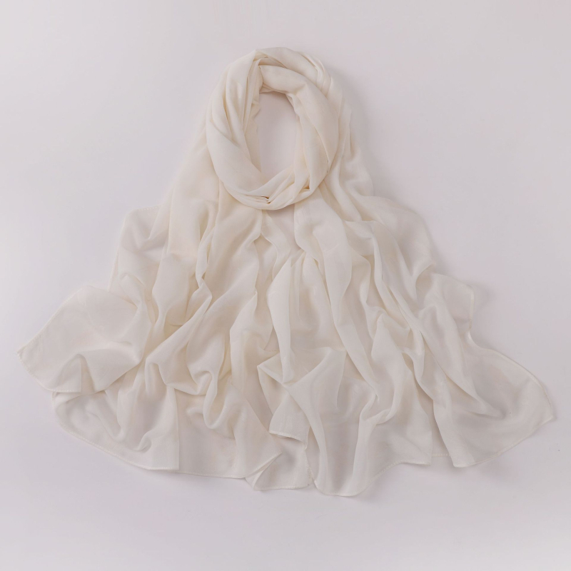Chiffon sál domborított betűkkel, etnikus stílusú sál, 175 × 70 cm
