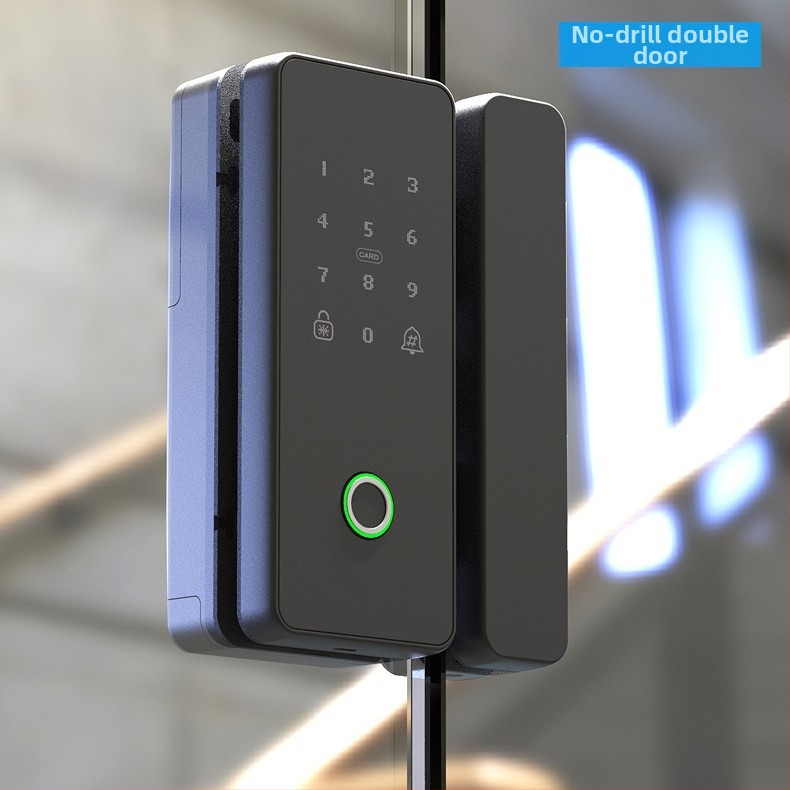 Inteligentný zámok pre sklenené dvere kancelárie s odtlačkom prsta, heslom, Bluetooth a magnetickou kartou; automatické otváranie, bez vŕtania