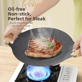 Vonkajšia liatinová panvica na gril pre domáce indukčné dosky, korejská BBQ platňa, prenosná panvica na kempovanie