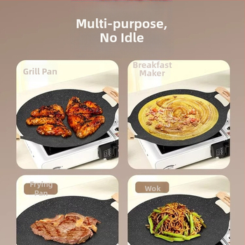 Vonkajšia liatinová panvica na gril pre domáce indukčné dosky, korejská BBQ platňa, prenosná panvica na kempovanie