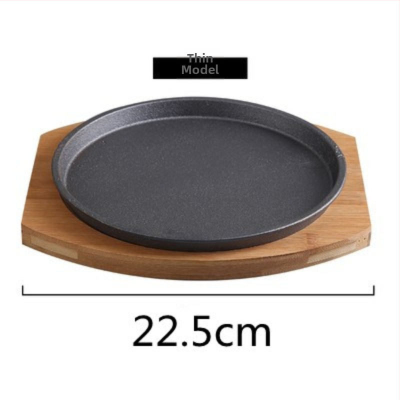 Okrúhla platňa na steaky z liatiny, hrubá – grilovacia panva, kórejský štýl grilovania, západný štýl platne na steaky