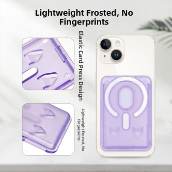 Priehľadný PC matný magnetický stojan na karty pre iPhone, s farebným dizajnom kariet