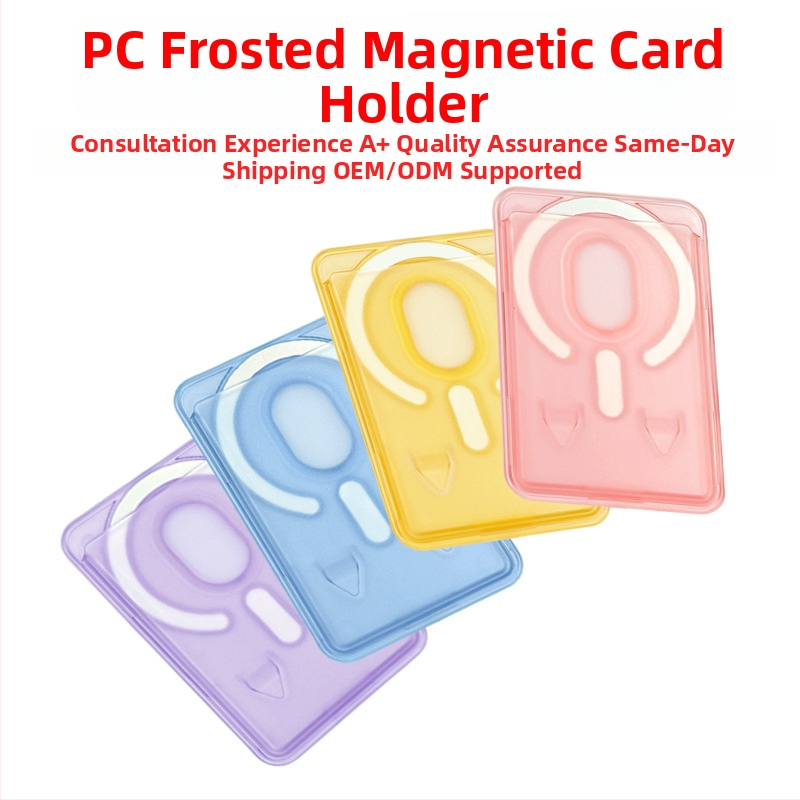 Priehľadný PC matný magnetický stojan na karty pre iPhone, s farebným dizajnom kariet