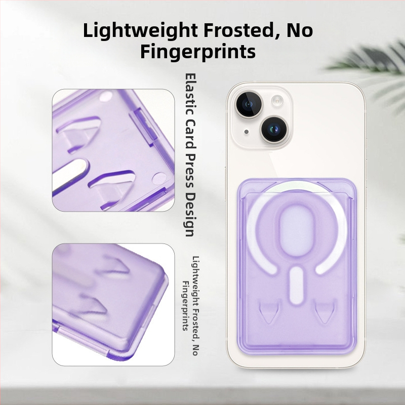 Priehľadný PC matný magnetický stojan na karty pre iPhone, s farebným dizajnom kariet