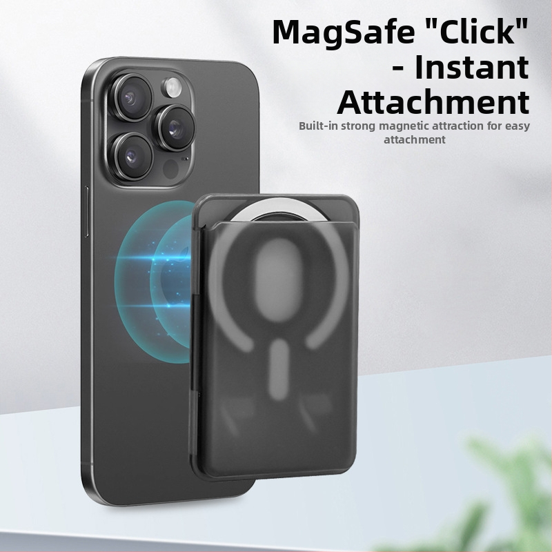 Priehľadný PC matný magnetický stojan na karty pre iPhone, s farebným dizajnom kariet