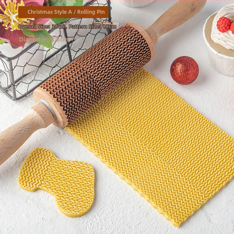 Nový vianočný vyrezávaný valček na cesto na sušienky a fondant