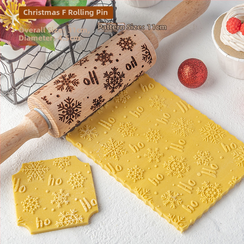 Nový vianočný vyrezávaný valček na cesto na sušienky a fondant