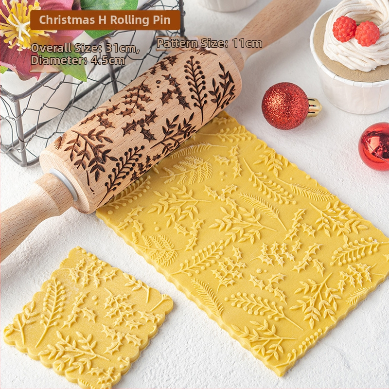 Nový vianočný vyrezávaný valček na cesto na sušienky a fondant