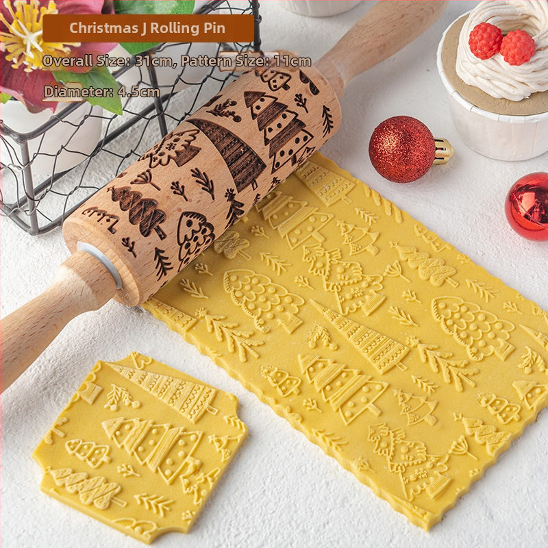 Nový vianočný vyrezávaný valček na cesto na sušienky a fondant