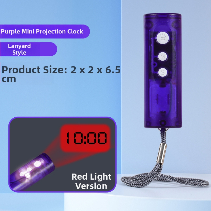 LED projekčný budík, malý nástenný/stolný budík s kalendárom, projekcia, kľúčenka, moderný minimalistický dizajn