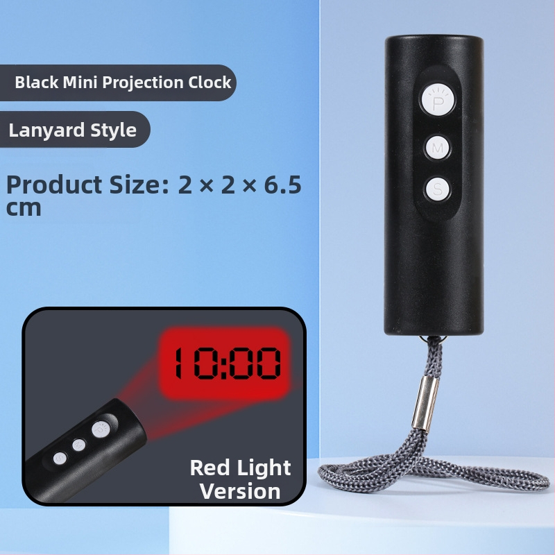 LED projekčný budík, malý nástenný/stolný budík s kalendárom, projekcia, kľúčenka, moderný minimalistický dizajn