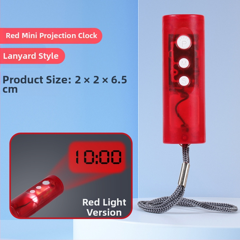 LED projekčný budík, malý nástenný/stolný budík s kalendárom, projekcia, kľúčenka, moderný minimalistický dizajn