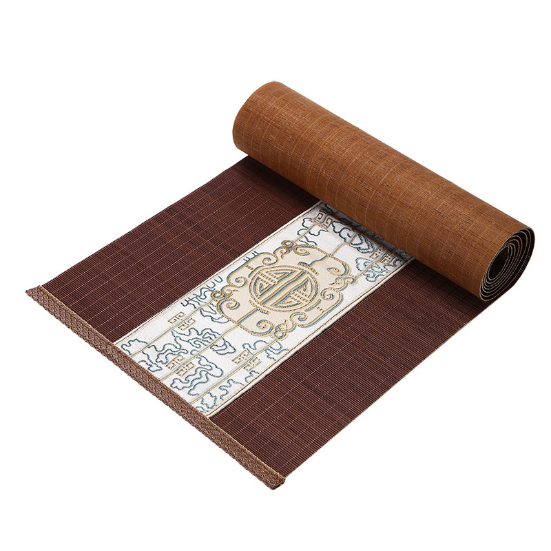 Nový bambusový čajový set v čínskom štýle – podložka na čaj, čajová záves a zen dekor pre stôl