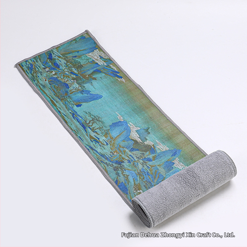Zen štýlová vodotesná podložka na čajový stolík s digitálnou potlačou – 120×20 cm