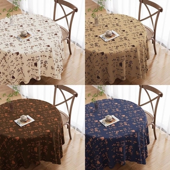Obrus z bavlno-linénového materiálu, obdĺžnikový, skladací, vodeodolný, protišmykový, odolný voči opotrebeniu a prachu; v štýle Nového Čínskeho štýlu, vzor 102430; vhodný pre stánky a dekoráciu počas živého vysielania