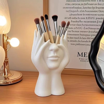 Cezhraničný viacúčelový stolný organizér s figúrou tela pre štetce na make-up a perá