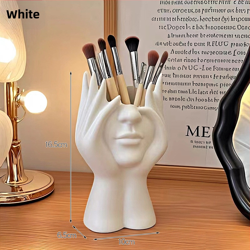 Cezhraničný viacúčelový stolný organizér s figúrou tela pre štetce na make-up a perá
