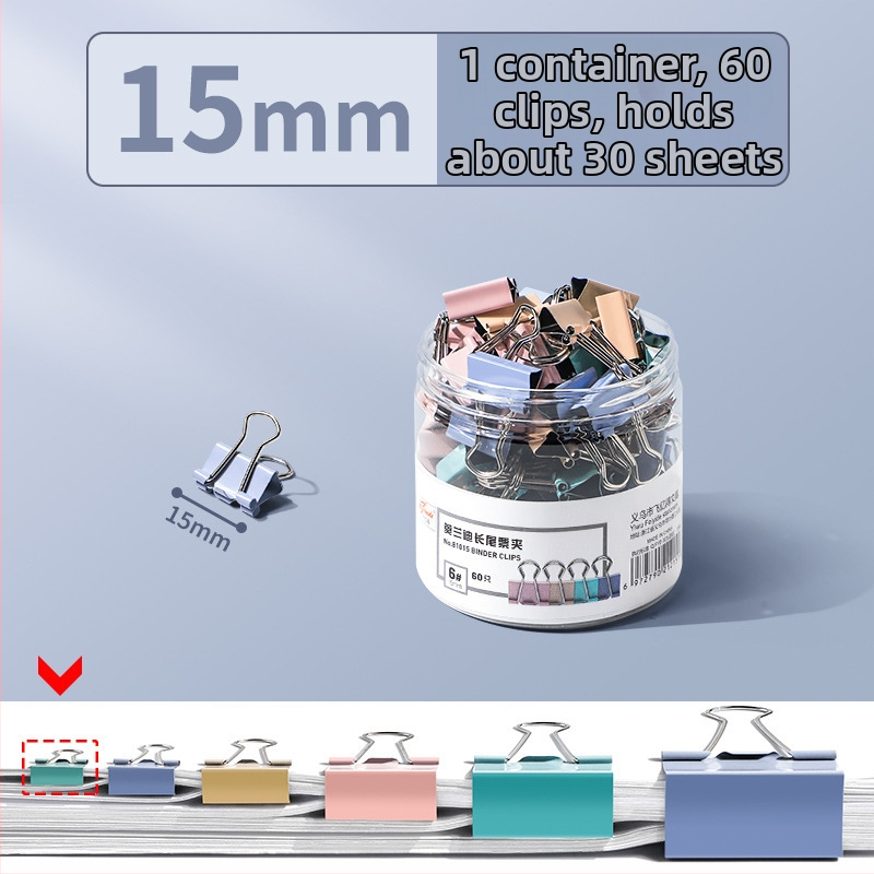 True Color Morandi sponkovací klip, kovový dlhý klip pre poznámky a dokumenty, dizajn Fénixov chvost