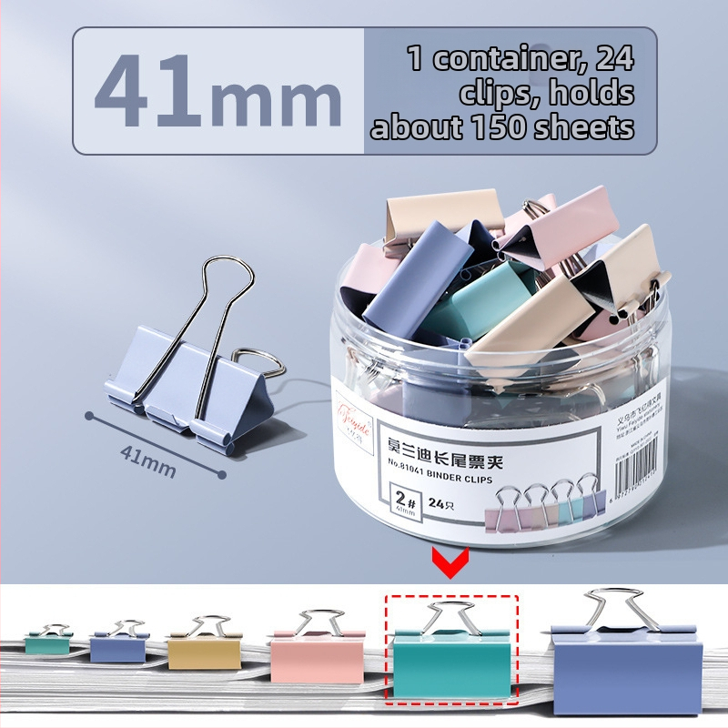 True Color Morandi sponkovací klip, kovový dlhý klip pre poznámky a dokumenty, dizajn Fénixov chvost