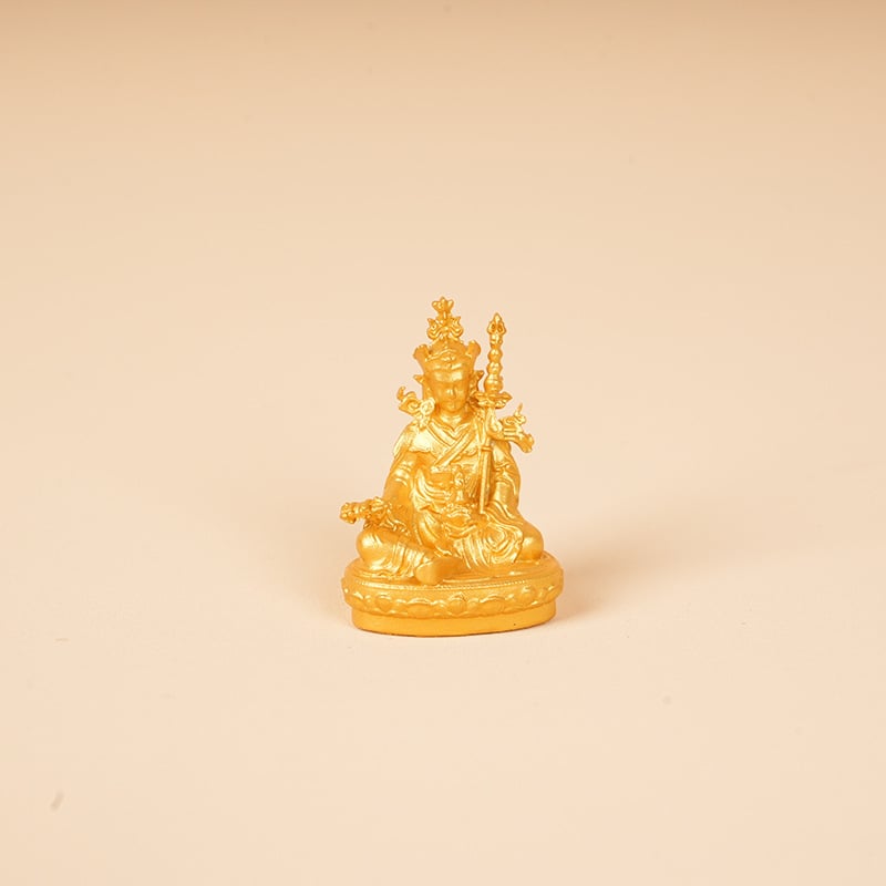 Zlatá mini socha Budhu, 3 cm, Vzácny dizajn: Shakyamuni, Žltý Boh Bohatstva, Manjushri, Štvorkruký Guanyin