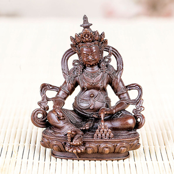 Socha Budhu Boha Bohatstva so zelenou Tarou, retro tibetská ozdobná figúrka na oltár, 2 palce