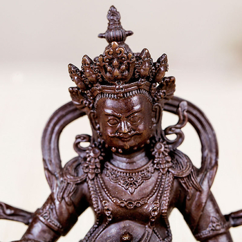 Socha Budhu Boha Bohatstva so zelenou Tarou, retro tibetská ozdobná figúrka na oltár, 2 palce