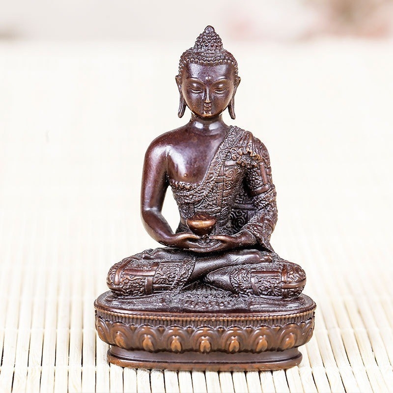 Socha Budhu Boha Bohatstva so zelenou Tarou, retro tibetská ozdobná figúrka na oltár, 2 palce