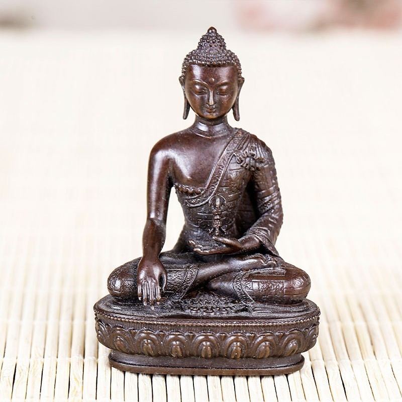 Socha Budhu Boha Bohatstva so zelenou Tarou, retro tibetská ozdobná figúrka na oltár, 2 palce